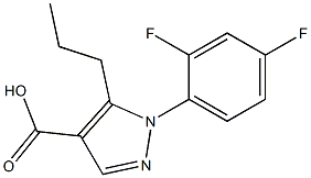 1-(2,4-difluorophenyl)-5-propyl-1H-pyrazole-4-carboxylic acid Struktur