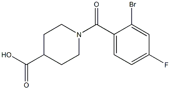 1-(2-bromo-4-fluorobenzoyl)piperidine-4-carboxylic acid Struktur