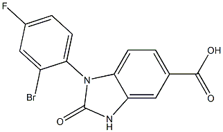 1-(2-bromo-4-fluorophenyl)-2-oxo-2,3-dihydro-1H-1,3-benzodiazole-5-carboxylic acid Struktur