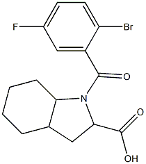 1-(2-bromo-5-fluorobenzoyl)octahydro-1H-indole-2-carboxylic acid Struktur