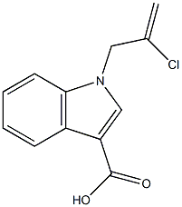 1-(2-chloroprop-2-en-1-yl)-1H-indole-3-carboxylic acid Struktur