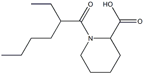 1-(2-ethylhexanoyl)piperidine-2-carboxylic acid Struktur