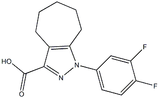 1-(3,4-difluorophenyl)-1,4,5,6,7,8-hexahydrocyclohepta[c]pyrazole-3-carboxylic acid Struktur