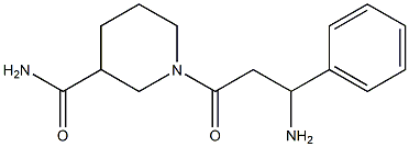 1-(3-amino-3-phenylpropanoyl)piperidine-3-carboxamide Struktur