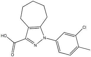 1-(3-chloro-4-methylphenyl)-1,4,5,6,7,8-hexahydrocyclohepta[c]pyrazole-3-carboxylic acid Struktur