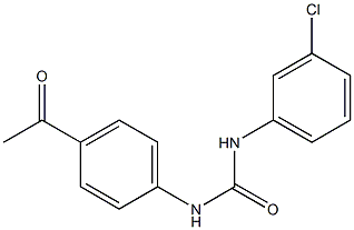 1-(3-chlorophenyl)-3-(4-acetylphenyl)urea Struktur