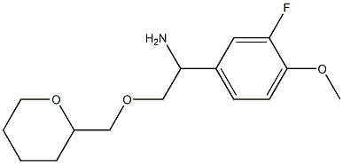 1-(3-fluoro-4-methoxyphenyl)-2-(oxan-2-ylmethoxy)ethan-1-amine Struktur