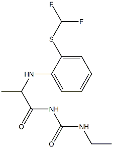 1-[2-({2-[(difluoromethyl)sulfanyl]phenyl}amino)propanoyl]-3-ethylurea Struktur