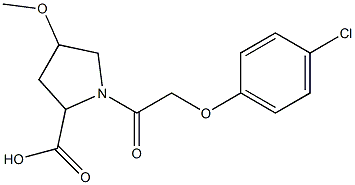 1-[2-(4-chlorophenoxy)acetyl]-4-methoxypyrrolidine-2-carboxylic acid Struktur