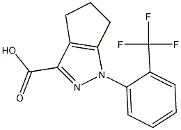 1-[2-(trifluoromethyl)phenyl]-1,4,5,6-tetrahydrocyclopenta[c]pyrazole-3-carboxylic acid Struktur