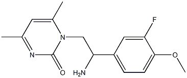 1-[2-amino-2-(3-fluoro-4-methoxyphenyl)ethyl]-4,6-dimethyl-1,2-dihydropyrimidin-2-one Struktur