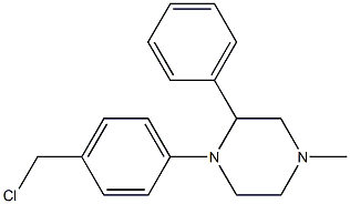 1-[4-(chloromethyl)phenyl]-4-methyl-2-phenylpiperazine Struktur