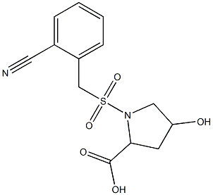 1-{[(2-cyanophenyl)methane]sulfonyl}-4-hydroxypyrrolidine-2-carboxylic acid Struktur