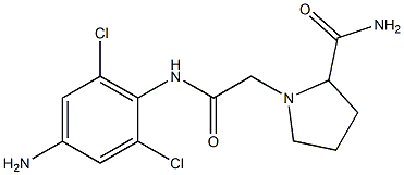 1-{[(4-amino-2,6-dichlorophenyl)carbamoyl]methyl}pyrrolidine-2-carboxamide Struktur