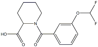 1-{[3-(difluoromethoxy)phenyl]carbonyl}piperidine-2-carboxylic acid Struktur