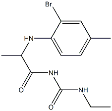 1-{2-[(2-bromo-4-methylphenyl)amino]propanoyl}-3-ethylurea Struktur