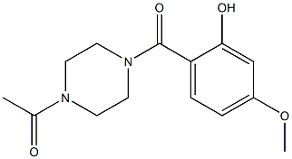 1-{4-[(2-hydroxy-4-methoxyphenyl)carbonyl]piperazin-1-yl}ethan-1-one Struktur