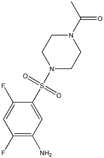 1-{4-[(5-amino-2,4-difluorobenzene)sulfonyl]piperazin-1-yl}ethan-1-one Struktur