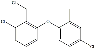 1-chloro-3-(4-chloro-2-methylphenoxy)-2-(chloromethyl)benzene Struktur