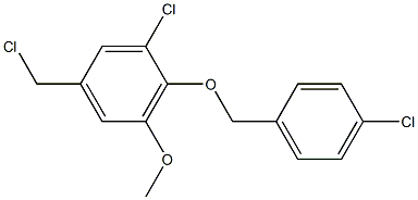 1-chloro-5-(chloromethyl)-2-[(4-chlorophenyl)methoxy]-3-methoxybenzene Struktur