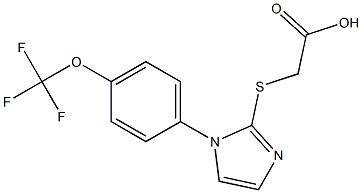 2-({1-[4-(trifluoromethoxy)phenyl]-1H-imidazol-2-yl}sulfanyl)acetic acid Struktur