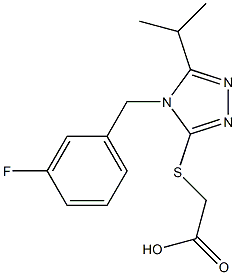 2-({4-[(3-fluorophenyl)methyl]-5-(propan-2-yl)-4H-1,2,4-triazol-3-yl}sulfanyl)acetic acid Struktur