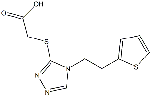 2-({4-[2-(thiophen-2-yl)ethyl]-4H-1,2,4-triazol-3-yl}sulfanyl)acetic acid Struktur