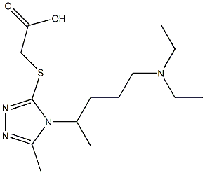 2-({4-[4-(diethylamino)-1-methylbutyl]-5-methyl-4H-1,2,4-triazol-3-yl}sulfanyl)acetic acid Struktur