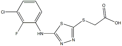 2-({5-[(3-chloro-2-fluorophenyl)amino]-1,3,4-thiadiazol-2-yl}sulfanyl)acetic acid Struktur