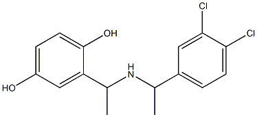 2-(1-{[1-(3,4-dichlorophenyl)ethyl]amino}ethyl)benzene-1,4-diol Struktur