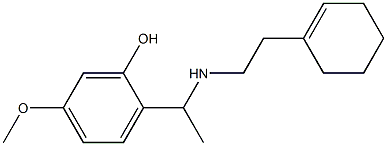 2-(1-{[2-(cyclohex-1-en-1-yl)ethyl]amino}ethyl)-5-methoxyphenol Struktur