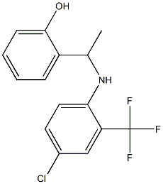 2-(1-{[4-chloro-2-(trifluoromethyl)phenyl]amino}ethyl)phenol Struktur