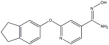 2-(2,3-dihydro-1H-inden-5-yloxy)-N'-hydroxypyridine-4-carboximidamide Struktur