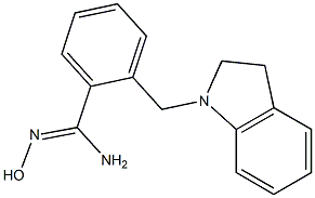 2-(2,3-dihydro-1H-indol-1-ylmethyl)-N'-hydroxybenzenecarboximidamide Struktur