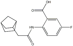 2-(2-{bicyclo[2.2.1]heptan-2-yl}acetamido)-5-fluorobenzoic acid Struktur