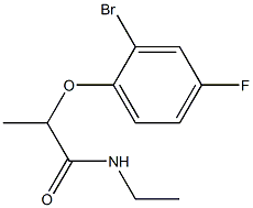 2-(2-bromo-4-fluorophenoxy)-N-ethylpropanamide Struktur