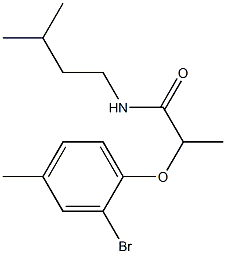 2-(2-bromo-4-methylphenoxy)-N-(3-methylbutyl)propanamide Struktur