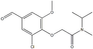 2-(2-chloro-4-formyl-6-methoxyphenoxy)-N-methyl-N-(propan-2-yl)acetamide Struktur