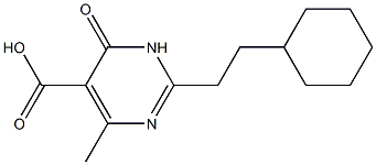 2-(2-cyclohexylethyl)-4-methyl-6-oxo-1,6-dihydropyrimidine-5-carboxylic acid Struktur