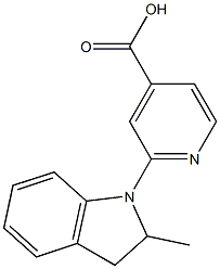 2-(2-methyl-2,3-dihydro-1H-indol-1-yl)pyridine-4-carboxylic acid Struktur