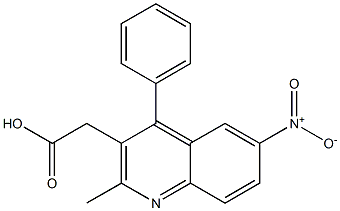 2-(2-methyl-6-nitro-4-phenylquinolin-3-yl)acetic acid Struktur