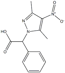 2-(3,5-dimethyl-4-nitro-1H-pyrazol-1-yl)-2-phenylacetic acid Struktur