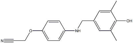 2-(4-{[(4-hydroxy-3,5-dimethylphenyl)methyl]amino}phenoxy)acetonitrile Struktur