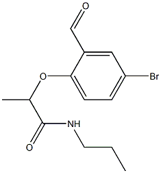 2-(4-bromo-2-formylphenoxy)-N-propylpropanamide Struktur