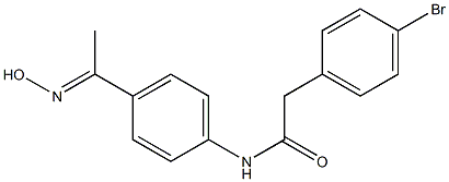 2-(4-bromophenyl)-N-{4-[(1E)-N-hydroxyethanimidoyl]phenyl}acetamide Struktur