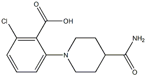 2-(4-carbamoylpiperidin-1-yl)-6-chlorobenzoic acid Struktur