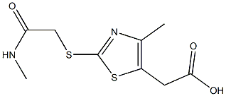 2-(4-methyl-2-{[(methylcarbamoyl)methyl]sulfanyl}-1,3-thiazol-5-yl)acetic acid Struktur