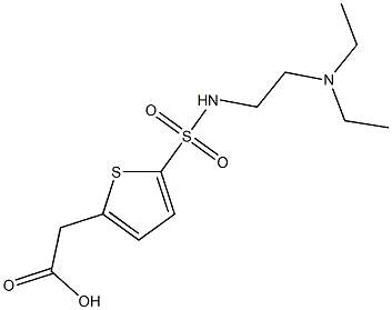 2-(5-{[2-(diethylamino)ethyl]sulfamoyl}thiophen-2-yl)acetic acid Struktur