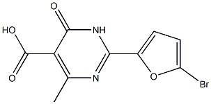 2-(5-bromo-2-furyl)-4-methyl-6-oxo-1,6-dihydropyrimidine-5-carboxylic acid Struktur