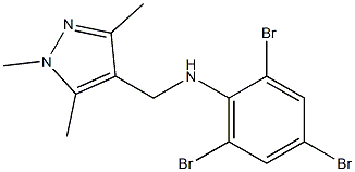 2,4,6-tribromo-N-[(1,3,5-trimethyl-1H-pyrazol-4-yl)methyl]aniline Struktur